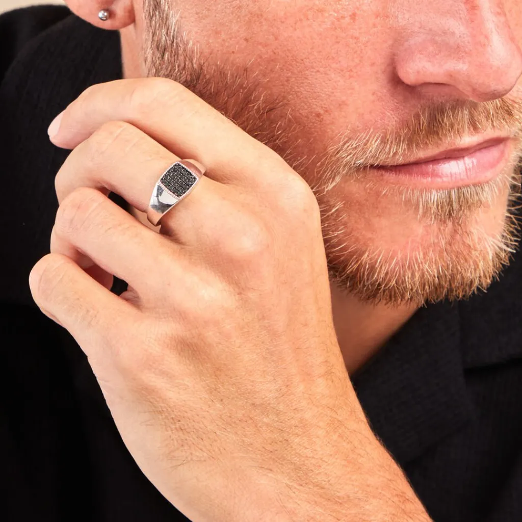 Histoire d'Or Chevalière Zack Or Blanc Diamant Best