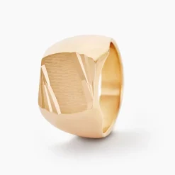 Histoire d'Or Chevalière Zoey Plaqué Or Jaune Sale