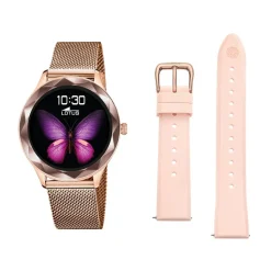 LOTUS Coffret De Montre Connectée Smartwach Noir cadran rose fond personnalisable bracelet alliage rose