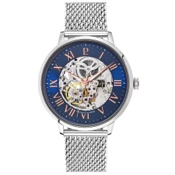 PIERRE LANNIER Coffret De Montre Automatique Bleu cadran argenté fond bleu bracelet acier Online