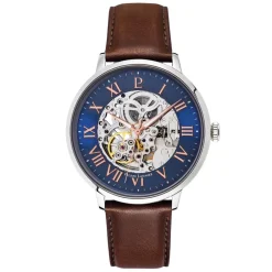 PIERRE LANNIER Coffret De Montre Automatique Bleu cadran argenté fond bleu bracelet acier Online