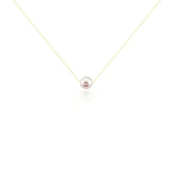 Histoire d'Or Collier 1 Perle Or Jaune Perle De Culture New