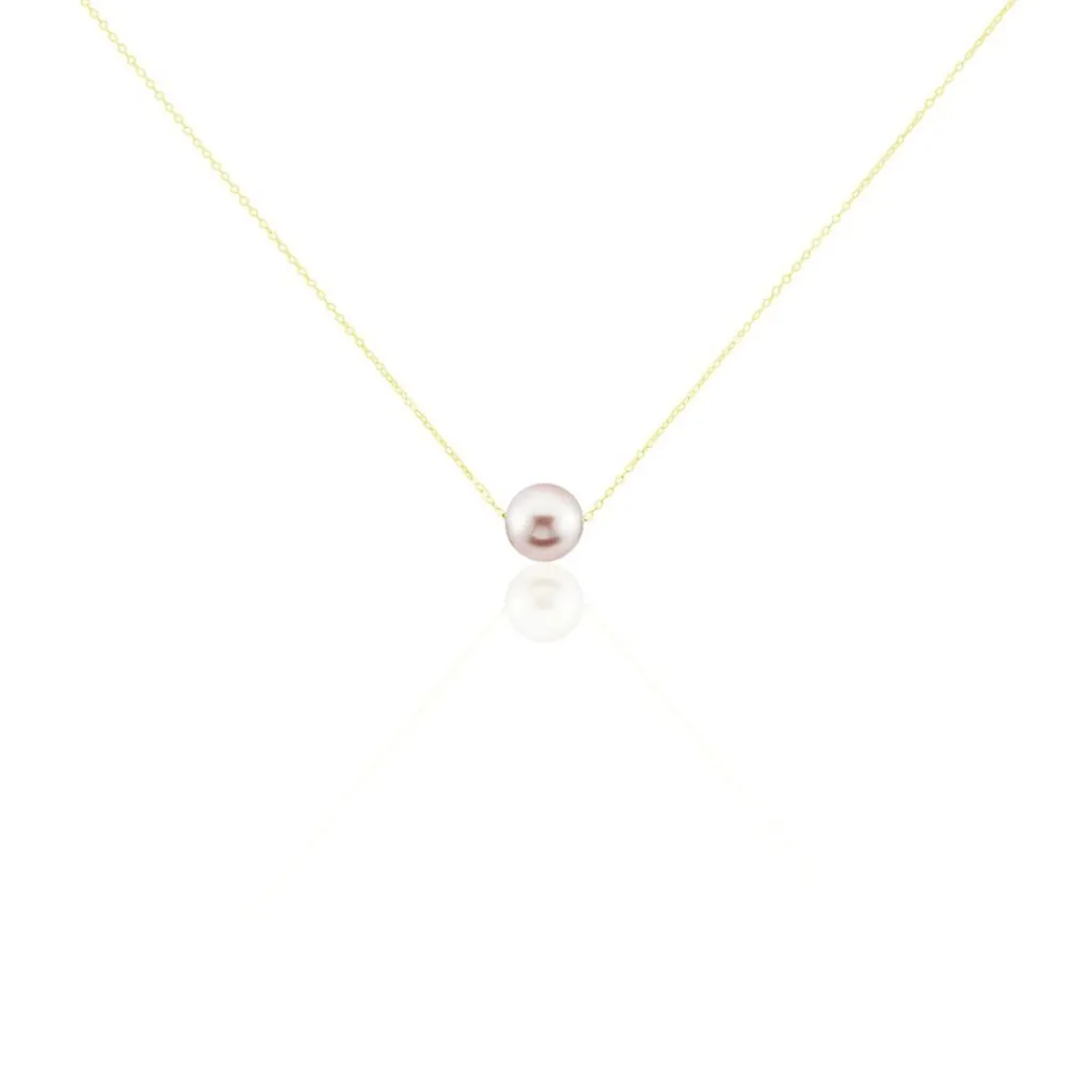 Histoire d'Or Collier 1 Perle Or Jaune Perle De Culture New