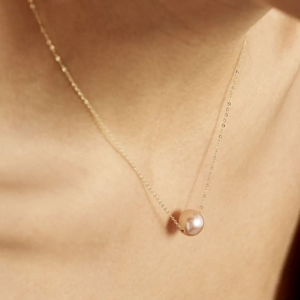 Histoire d'Or Collier 1 Perle Or Jaune Perle De Culture New