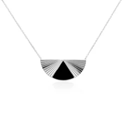 Histoire d'Or Collier Acier Blanc Sunshine acier argenté smalto noir Online