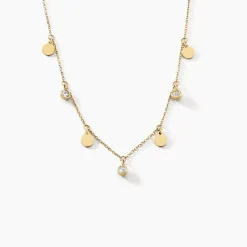 Histoire d'Or Collier Acier Doré Cristal