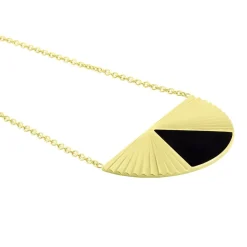 Histoire d'Or Collier Acier Dore Sunshine acier doré smalto noir Sale
