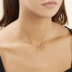 Histoire d'Or Collier Agota Or Blanc Diamant Hot