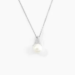 Histoire d'Or Collier Albine Argent Blanc Perle De Culture Et Oxyde De Zirconium Clearance