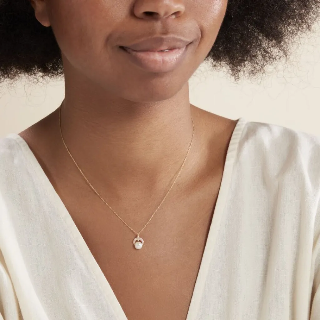 Histoire d'Or Collier Aloys Or Jaune Perle De Culture Et Oxyde De Zirconium Online
