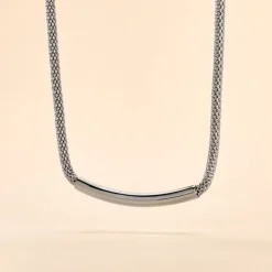 Histoire d'Or Collier Amadeo Maille Popcorn Acier Blanc