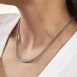 Histoire d'Or Collier Amadeo Maille Popcorn Acier Blanc