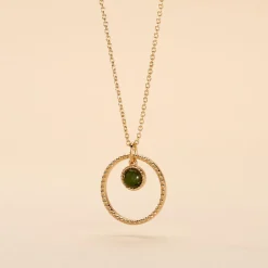 Histoire d'Or Collier Amalthea Plaqué Or Doré Aventurine Vert Clearance