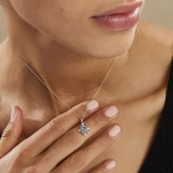 Histoire d'Or Collier Amance Or Blanc Topaze Et Oxyde De Zirconium New