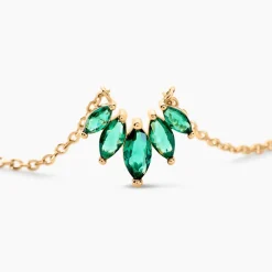 Histoire d'Or Collier Amazonia Plaqué Or Jaune Oxyde De Zirconium plaqué or jaune oxyde vert Discount