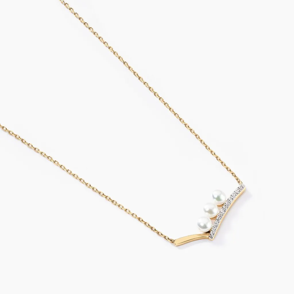 Histoire d'Or Collier Ambrogio Or Jaune Perle De Culture Oxyde De Zirconium Hot