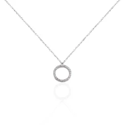 Histoire d'Or Collier Ambroisie Argent Blanc Oxyde De Zirconium argent blanc oxyde rose Best