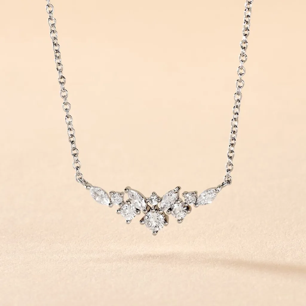 Histoire d'Or Collier Amissa Argent Blanc Oxyde De Zirconium New