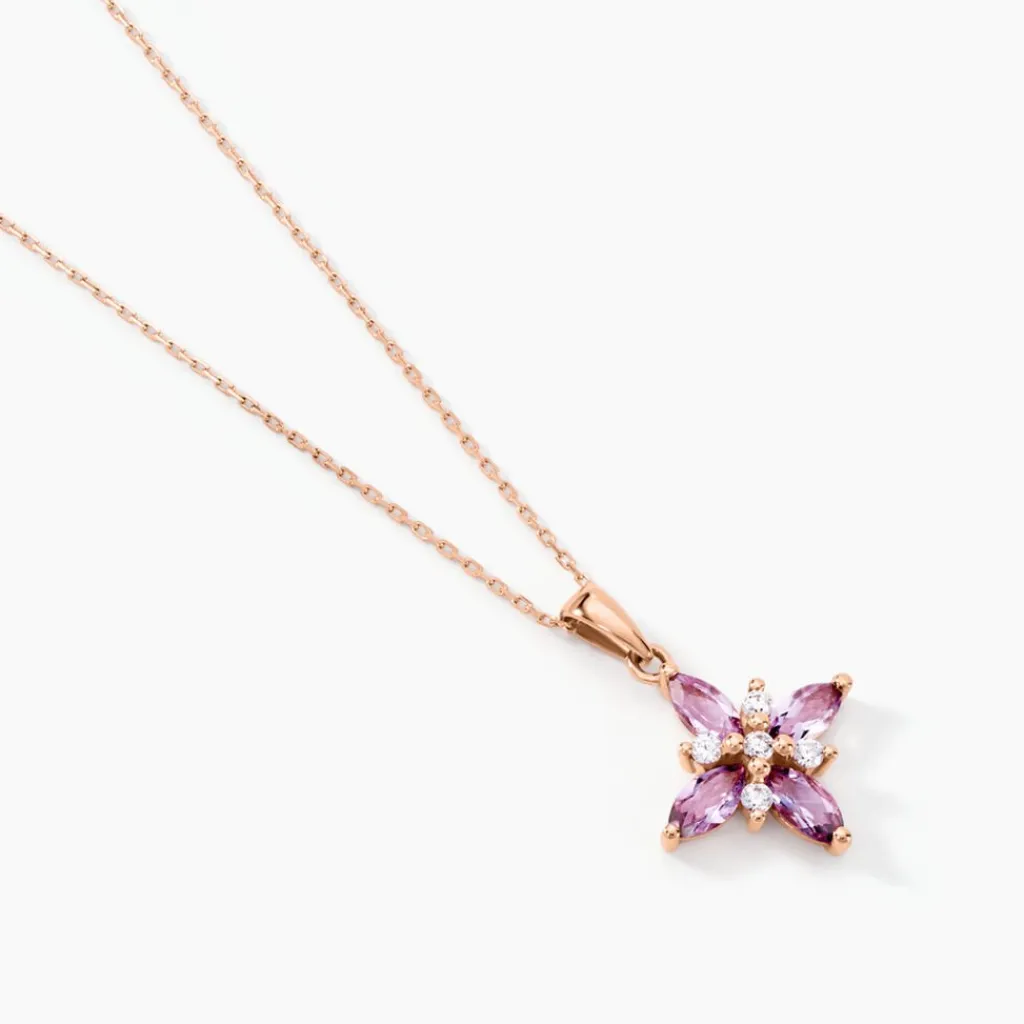 Histoire d'Or Collier Anabele Or Rose Amethyste Oxyde or rose amethyste violette Best