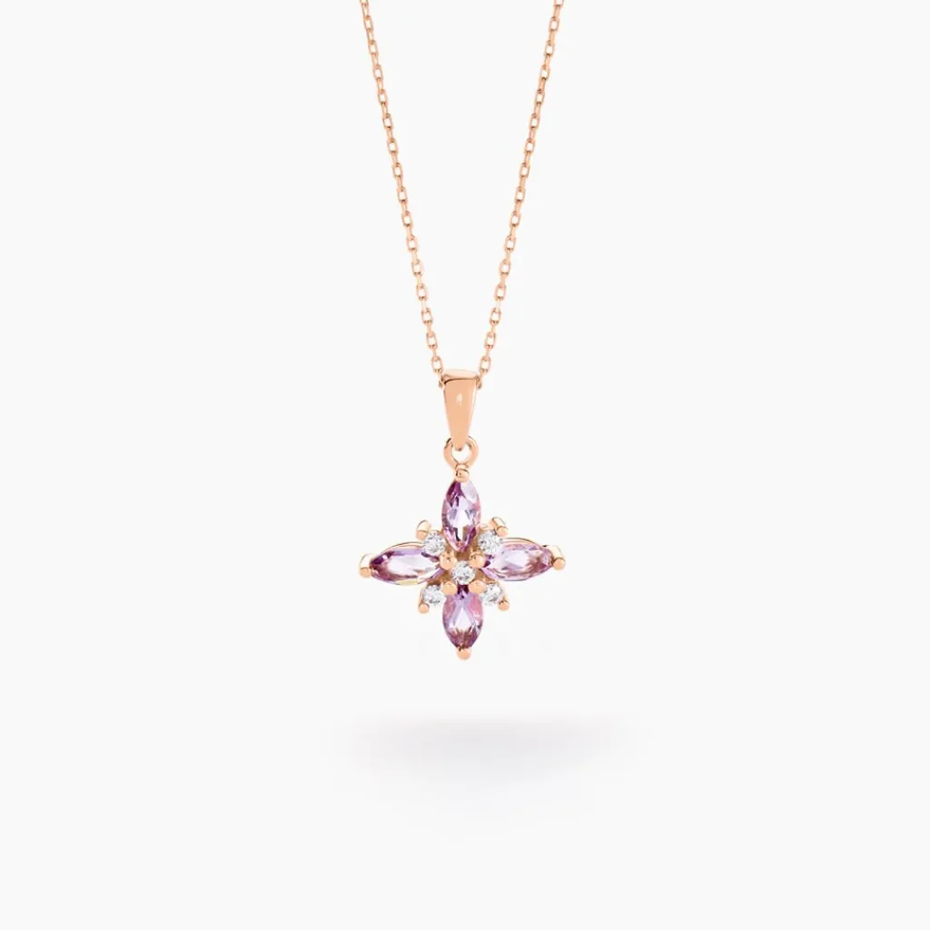 Histoire d'Or Collier Anabele Or Rose Amethyste Oxyde or rose amethyste violette Best