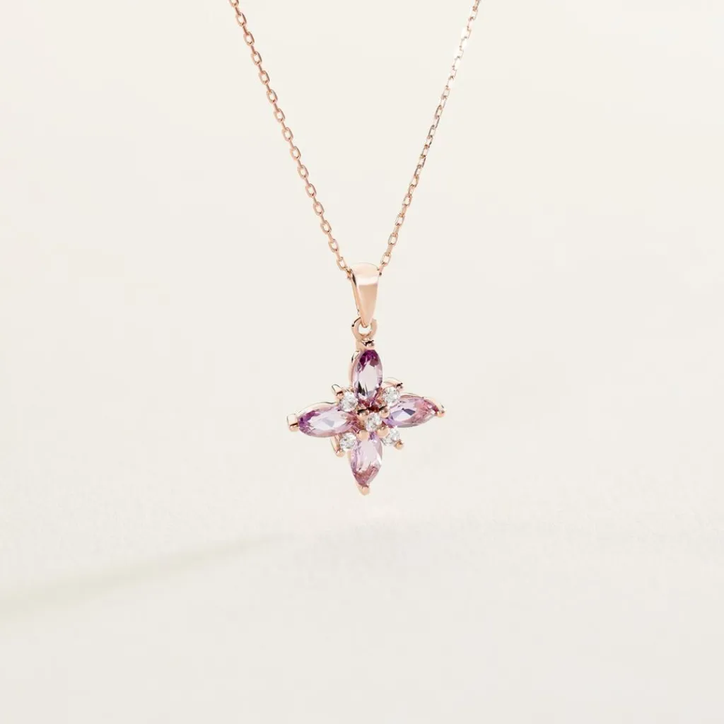 Histoire d'Or Collier Anabele Or Rose Amethyste Oxyde or rose amethyste violette Best