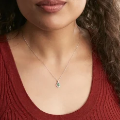 Histoire d'Or Collier Angelika Et Diamant or blanc emeraude