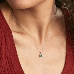 Histoire d'Or Collier Angelika Et Diamant or blanc emeraude