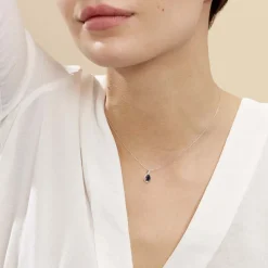 Histoire d'Or Collier Angelika Et Diamant or blanc saphir New