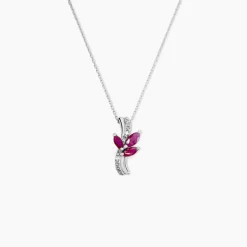 Histoire d'Or Collier Angie Or Blanc Diamant Et Rubis or blanc rubis Best