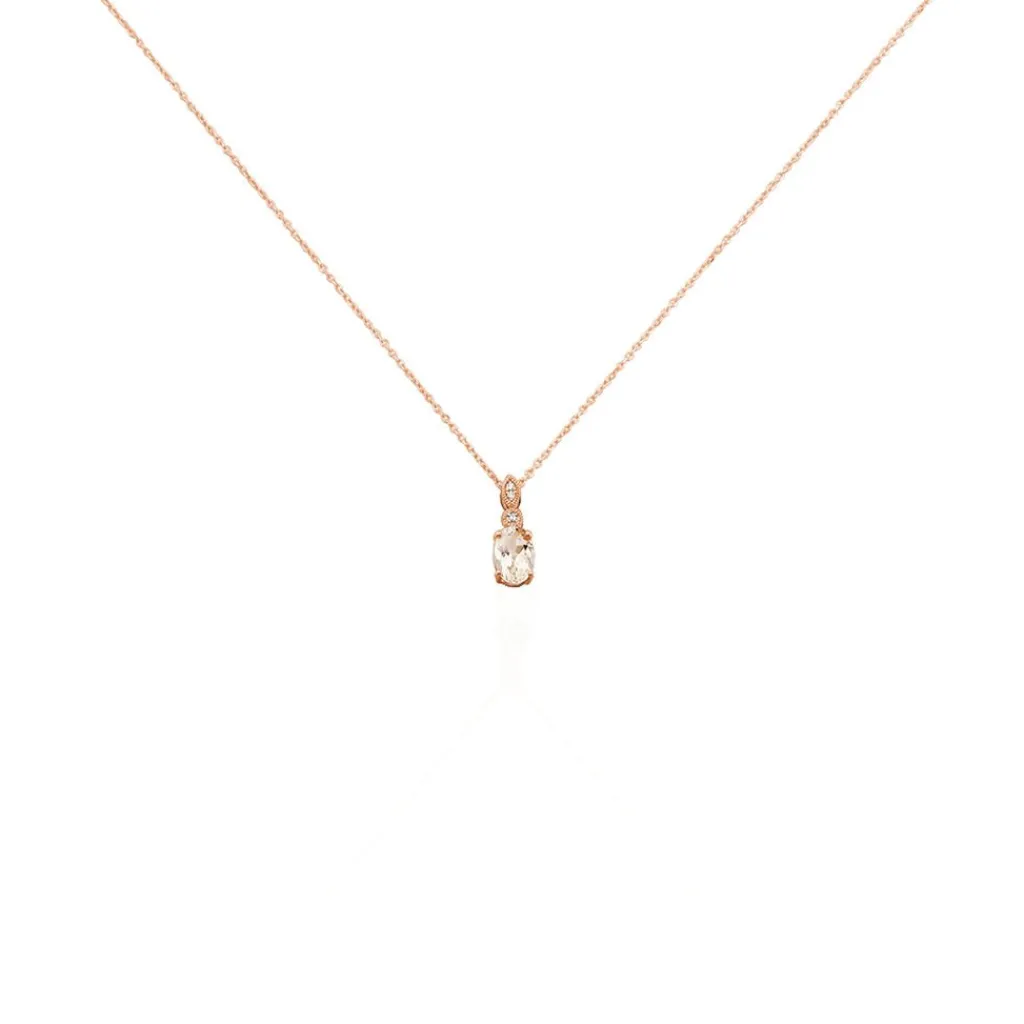 Histoire d'Or Collier Antonia Or Rose Morganite Et Oxyde De Zirconium Outlet