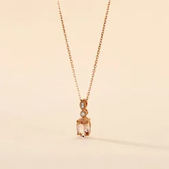 Histoire d'Or Collier Antonia Or Rose Morganite Et Oxyde De Zirconium Outlet