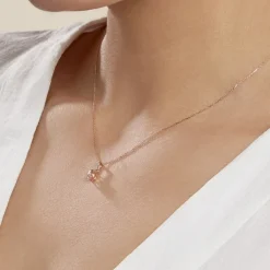 Histoire d'Or Collier Antonia Or Rose Morganite Et Oxyde De Zirconium Outlet