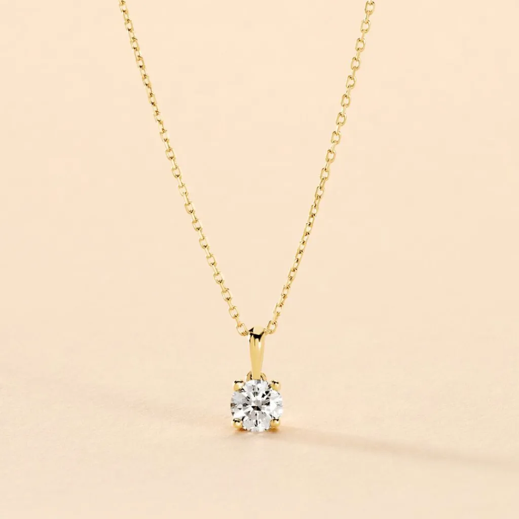 Histoire d'Or Collier Aphrodite Or Jaune Diamant Synthetique