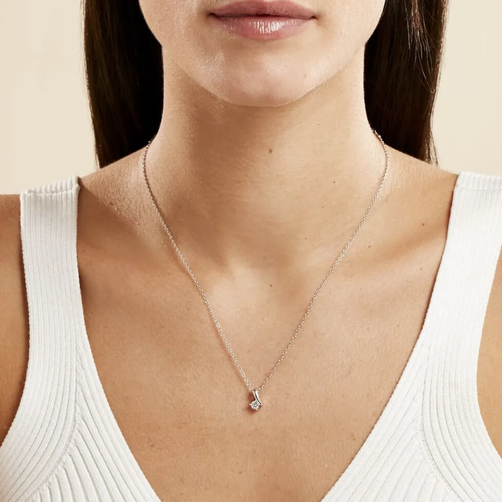 Histoire d'Or Collier April Argent Blanc Oxyde De Zirconium Outlet