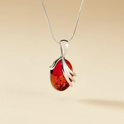 Histoire d'Or Collier Argent Blanc Aleina Ambre Best