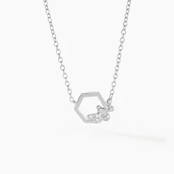 Histoire d'Or Collier Argent Blanc Bee Good Oxyde De Zirconium