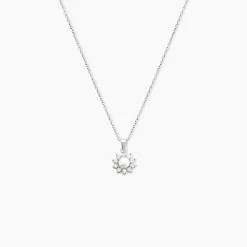 Histoire d'Or Collier Argent Blanc Cheri Perle De Culture Oxydes De Zirconium Sale