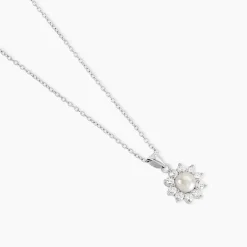 Histoire d'Or Collier Argent Blanc Cheri Perle De Culture Oxydes De Zirconium Sale