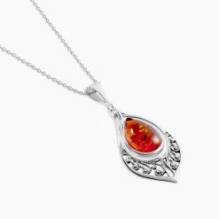 Histoire d'Or Collier Argent Blanc Doralyn Ambre Outlet