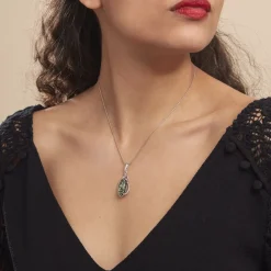 Histoire d'Or Collier Argent Blanc Elga Ambre Clearance