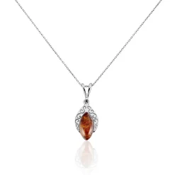 Histoire d'Or Collier Argent Blanc Enya Ambre Hot