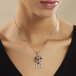 Histoire d'Or Collier Argent Blanc Lorena Ambre Hot