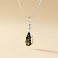 Histoire d'Or Collier Argent Blanc Odilon Ambre