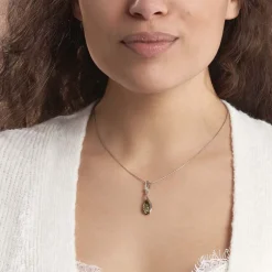 Histoire d'Or Collier Argent Blanc Odilon Ambre