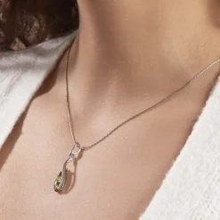 Histoire d'Or Collier Argent Blanc Odilon Ambre