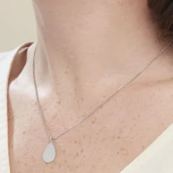 Histoire d'Or Collier Argent Blanc Paros Hot