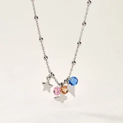 Histoire d'Or Collier Argent Blanc Paulino Pierres Artificelles Sale