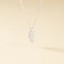 Histoire d'Or Collier Argent Jade Feuille Oxyde Discount