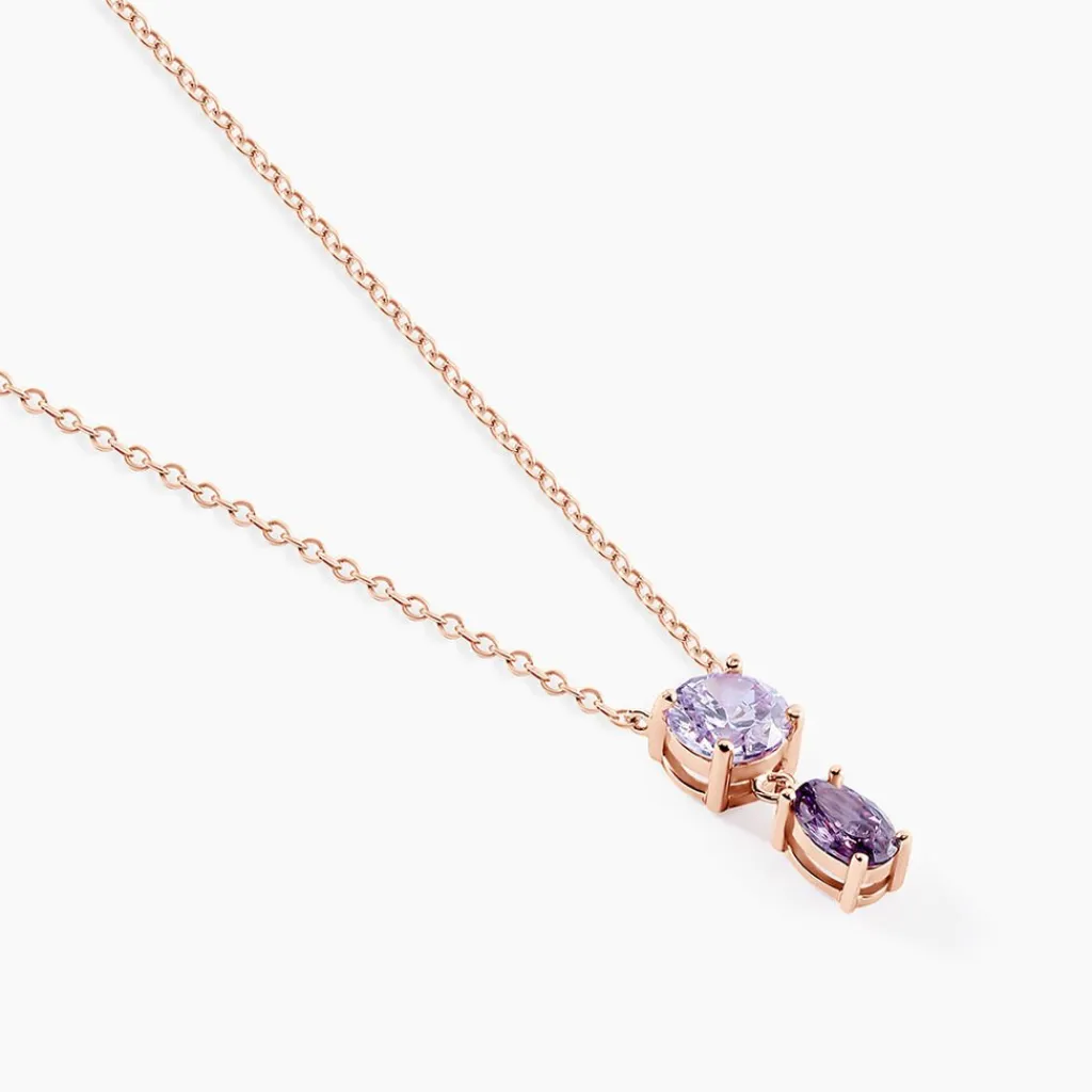 Histoire d'Or Collier Argent Rose Brenna Oxydes De Zirconium argent rose oxyde violet Hot