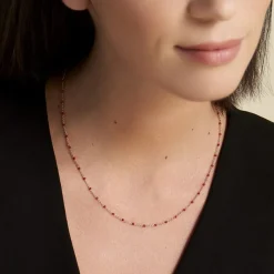 Histoire d'Or Collier Polka argent rose New